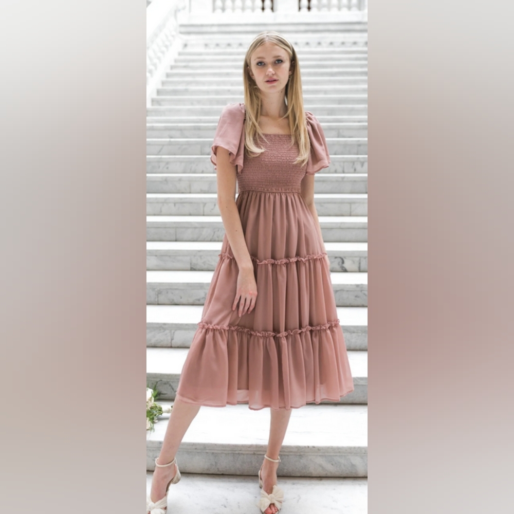 Ellie Dress in Dusty Rose